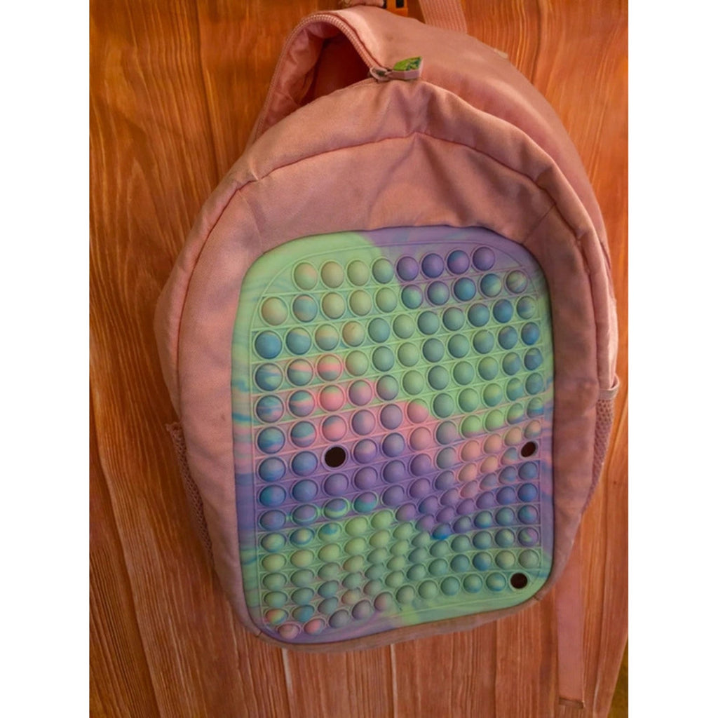 3 Piece Pop It Fidget Bag Set Backpack Crossbody Unicorn Pastel Rainbow Sensory
