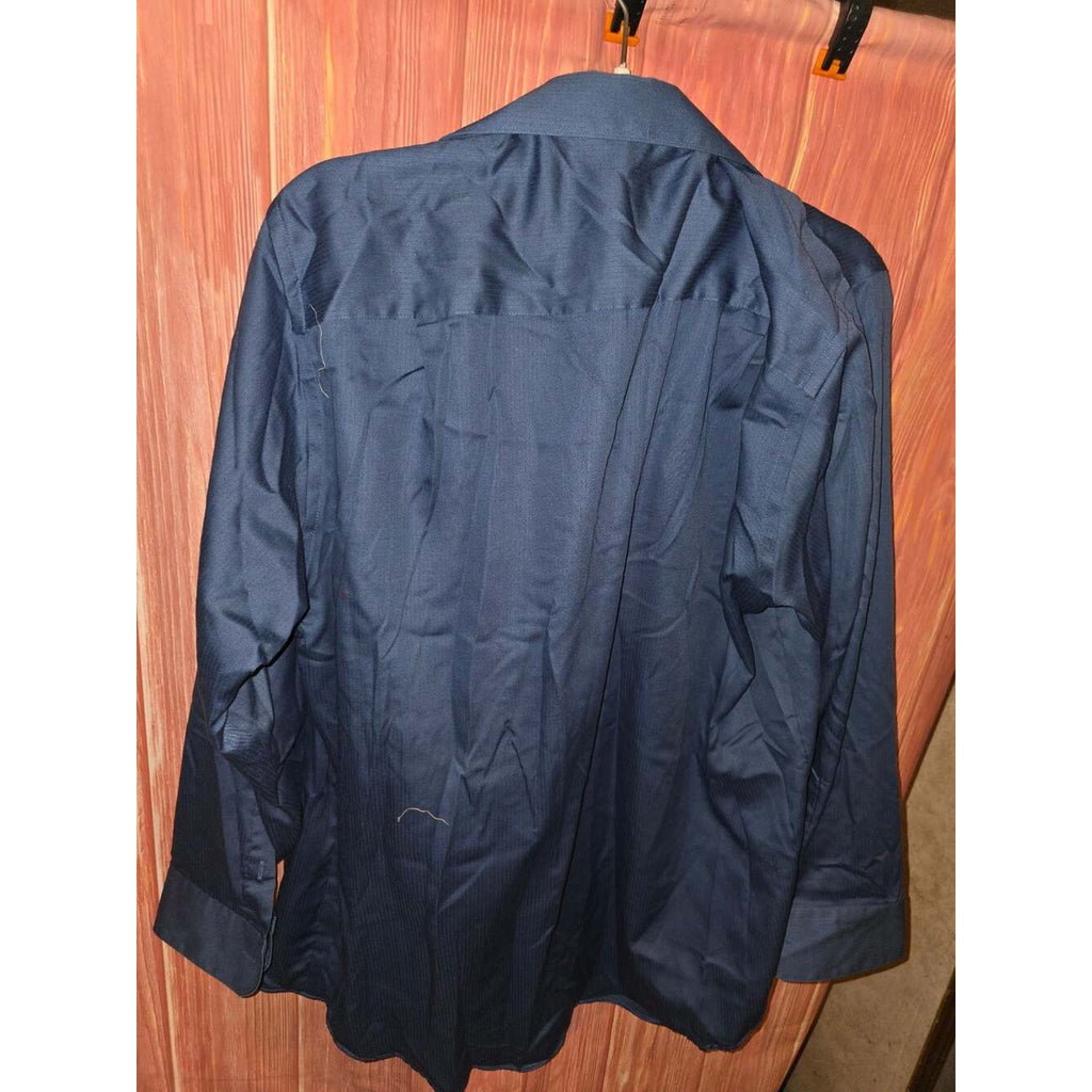 Geoffrey Beene Mens Blue Wrinkle Free Long Sleeve Dress Shirt Size 16.5 34/35
