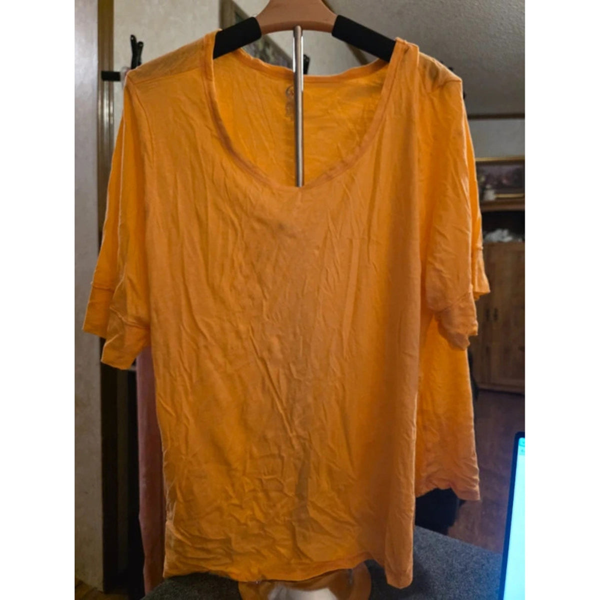Cato Women's 22W / 24W Mustard Yellow Cotton Modal Scoop Neck Tee