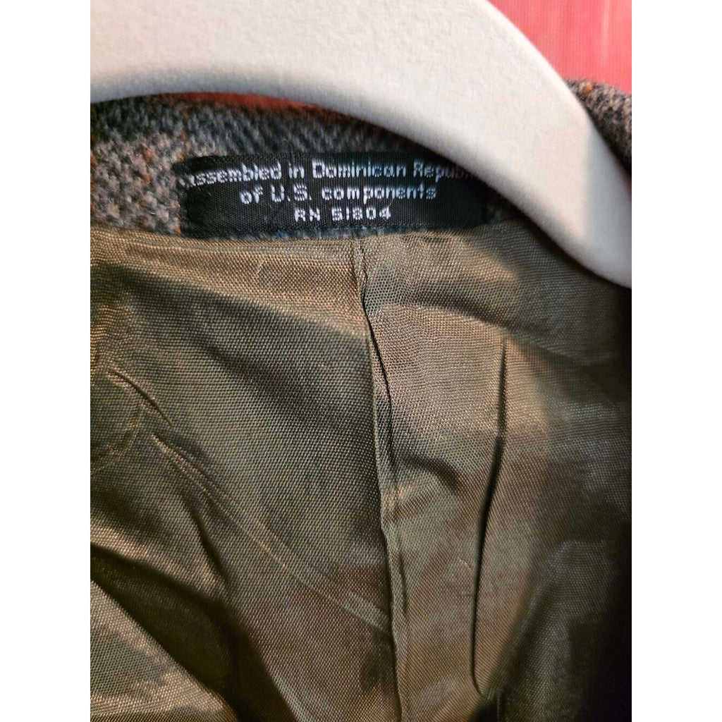 Towncraft Gray Herringbone Tweed Wool Classic Sport Coat Blazer Jacket