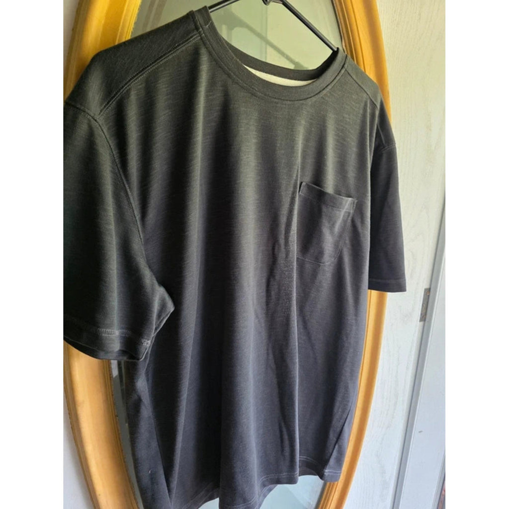 Kona Supply Co Mens Size XL Dark Grey Slub Texture Crew Neck Pocket Tee Shirt
