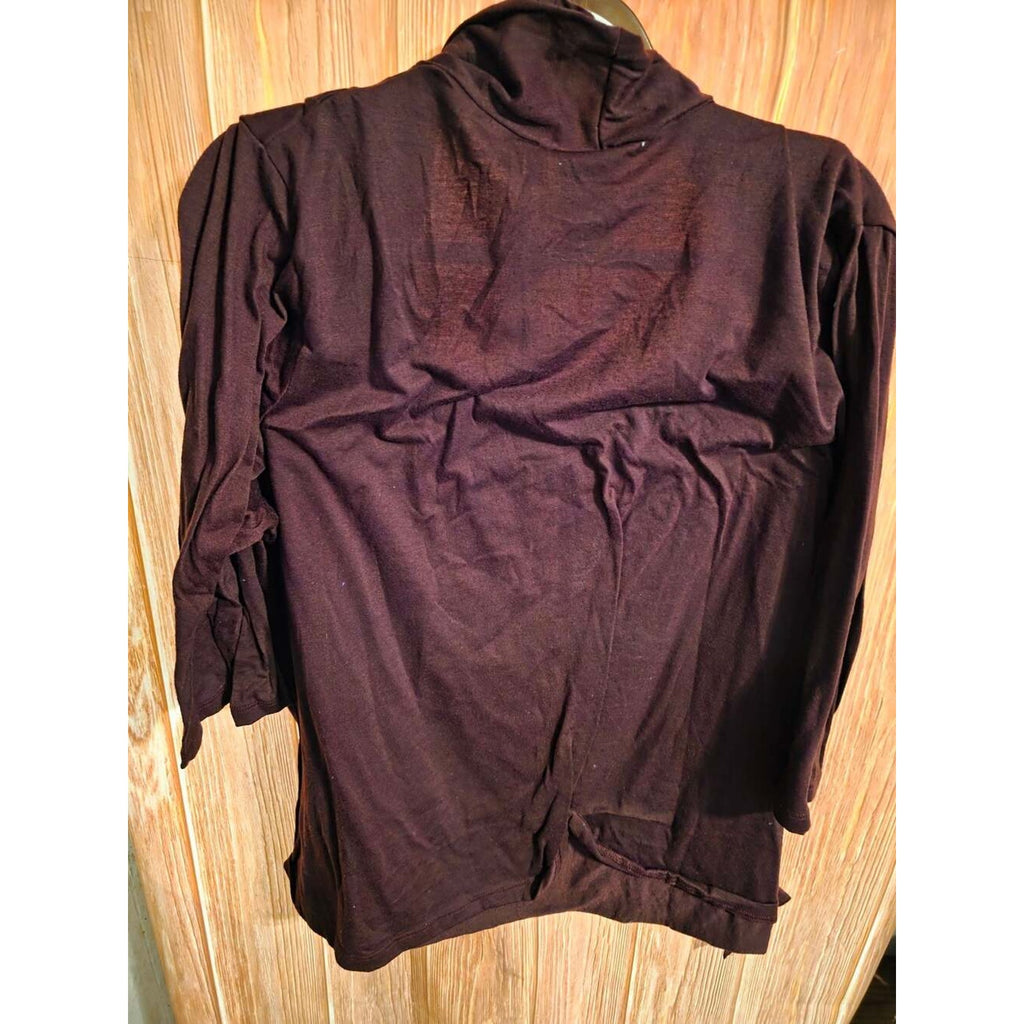 Jaclyn Smith Women's Plus Size 3X Burgundy Open Front Cardigan with Floral Graph