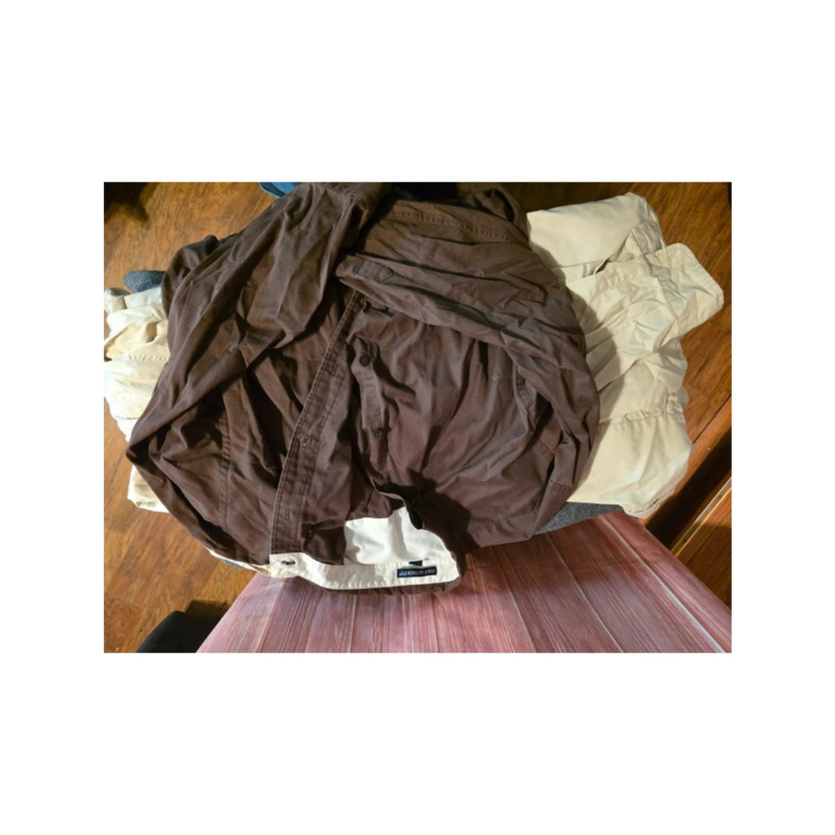 3 Size 2XL Port Authority Button Down Shirts - Khaki & Brown Workwear
