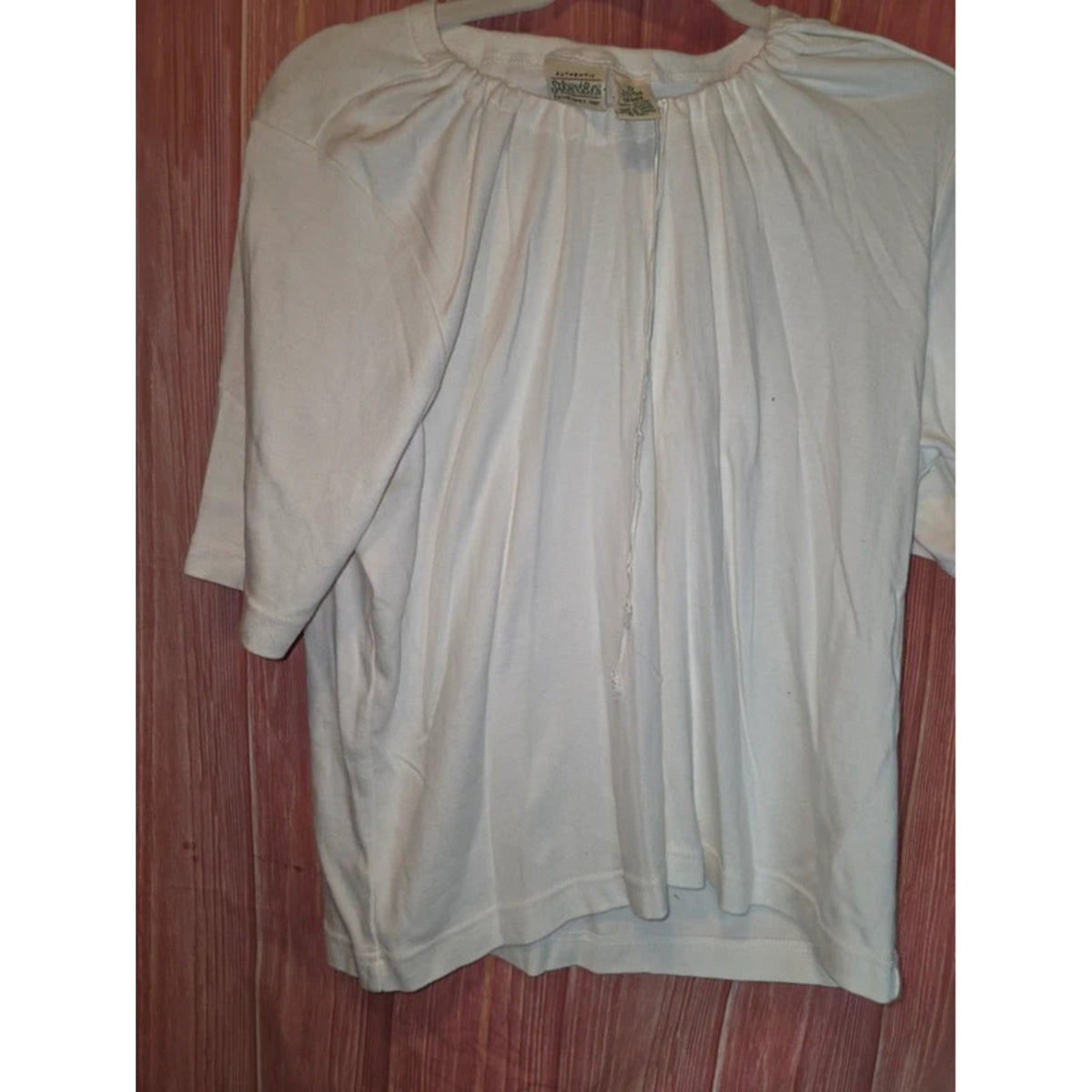 St. John's Bay Authentic White Gathered Neckline Peasant Top 2X 100% Cotton