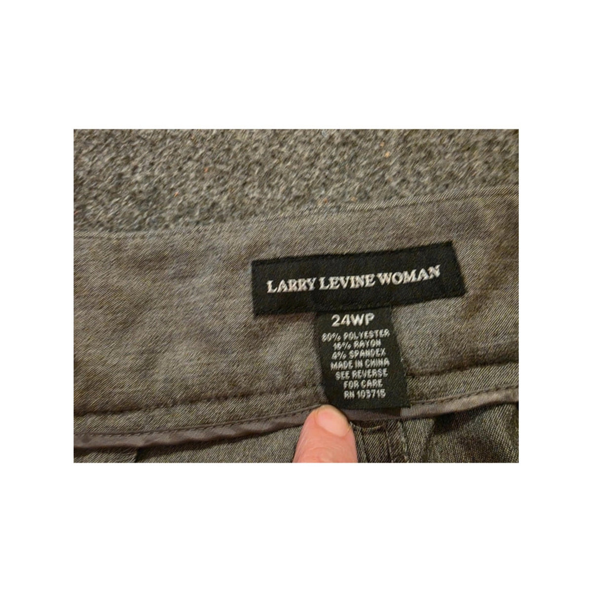 Larry Levine Woman Plus Size 24WP Gray Short Career Trousers/Dress Pants