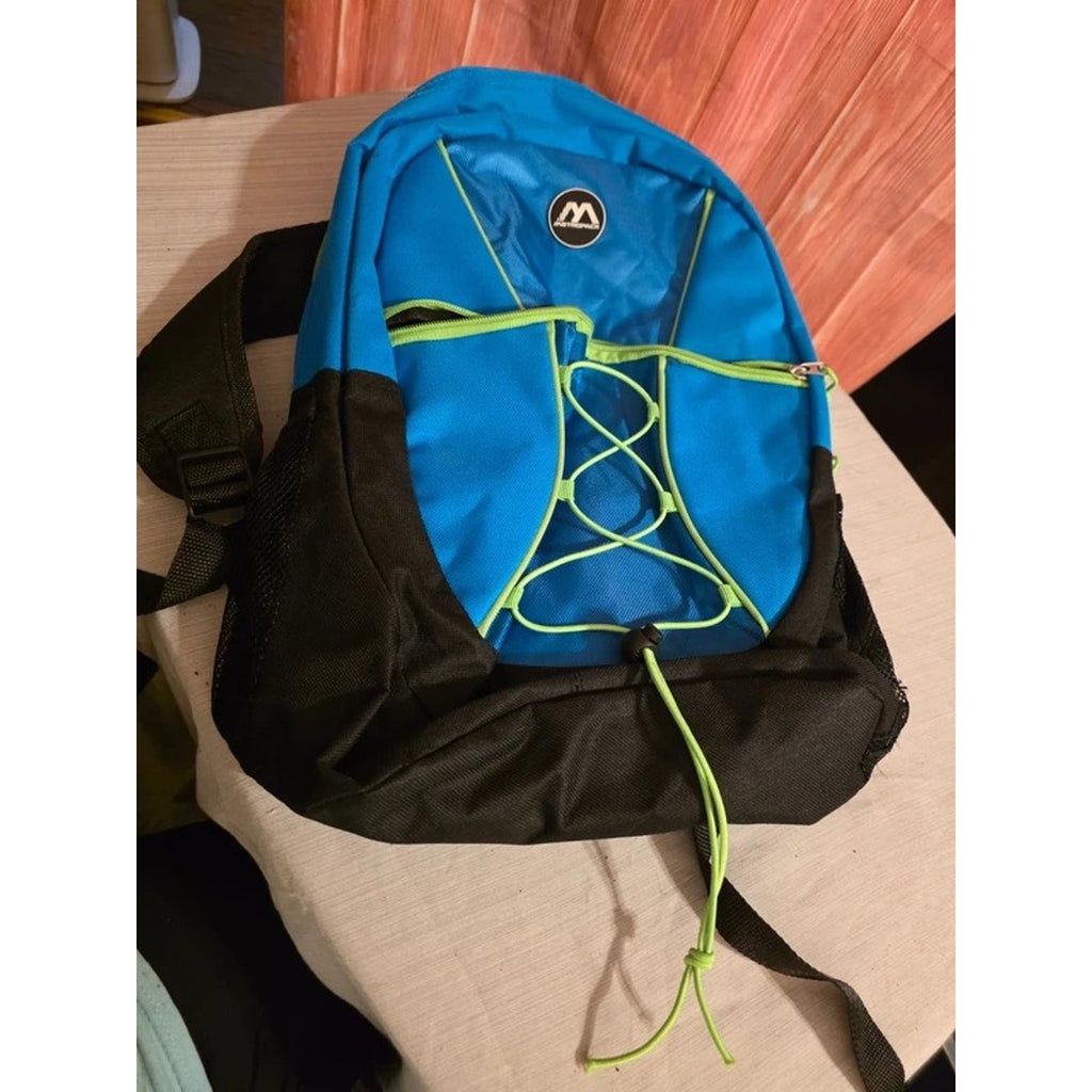 Metropack Blue & Black Backpack Lime Green Details & Organizer - Good Condition