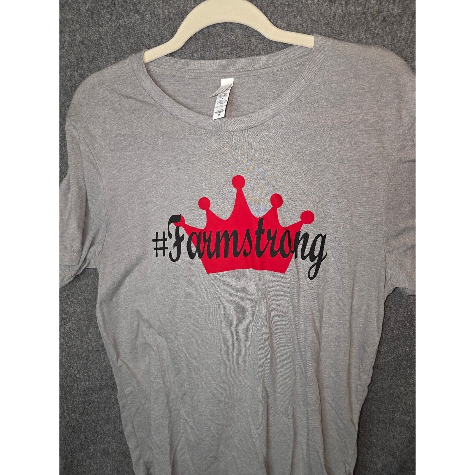 Bella+Canvas Gray #Farmstrong Graphic T-Shirt Medium