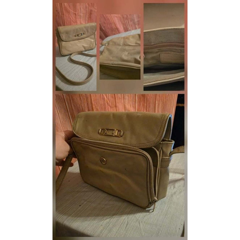 Vintage Jaclyn Smith Beige Crossbody Organizer Bag - 80s/90s Retro Wallet Purse